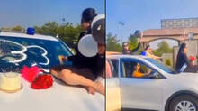 dsp-wife-sits-on-bonnet-of-moving-police-car--films-reel-to-celebrate-birthday-in-chhattisgarh