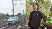 woman-drives-car-on-railway-tracks-near-hyderabad