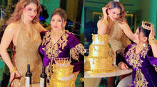 actress-urvashi-rautela-celebrates-mothers-birthday-with-a-24-carat-gold-cake