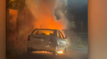 car-catches-fire-at-ernakulam