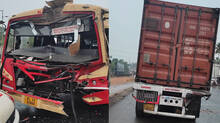 ksrtc-bus-and-container-lorry-collide-accident-in-thiruvananthapuram-10-passengers--injured