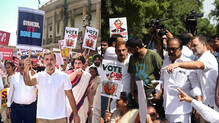 protest-gyanesh-kumar-resignation-delhi