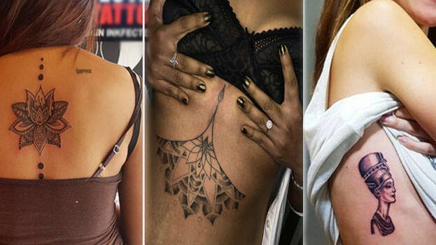 SEXY Womens Chest Under Boob Back Sternum Temporary Tattoo Transfers Band  Large | eBay