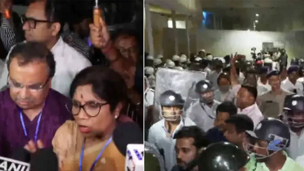 KOLKATA: Following the exit poll predictions of a BJP wave in West Bengal, the Trinamool Congress (TMC) has alleged tampering at an EVM strong room in Kolkata.